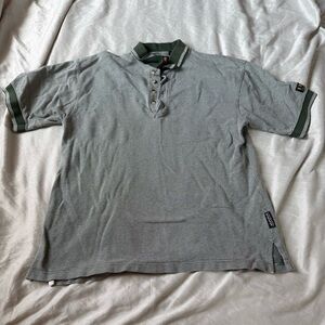 Foursome Green White Short Sleeve Golf Shirt Size Large